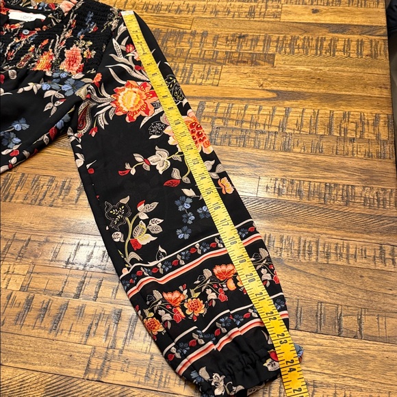 LOFT Paisley and Floral Print Long Sleeve Blouse Smocked Women's Small - Picture 12 of 13